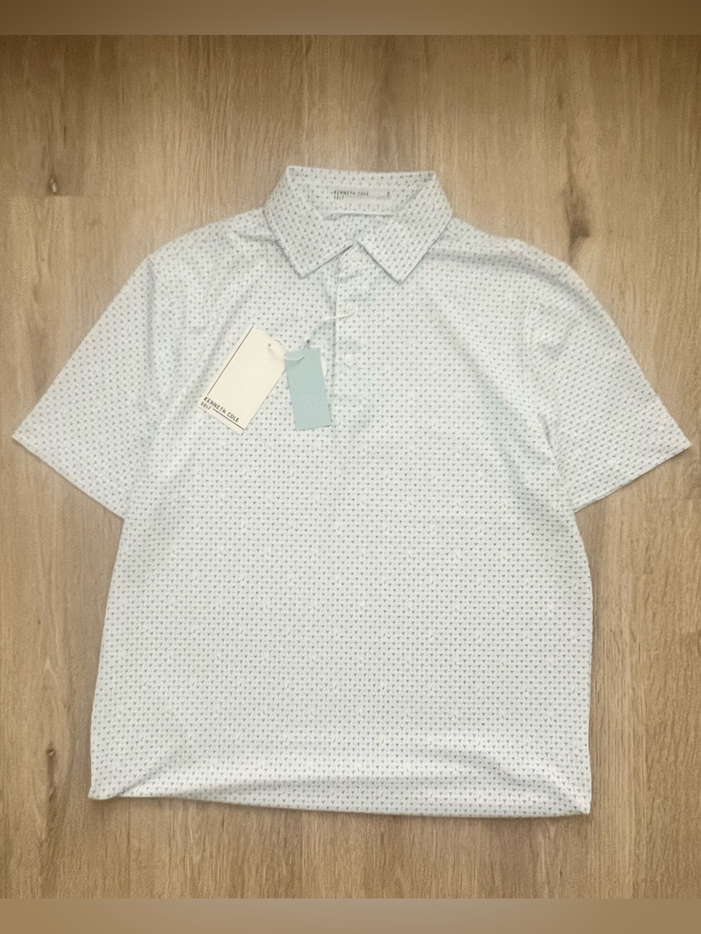 Kenneth Cole Performance Polo Shirt Mens Small Golf Short Sleeve Classic AOP
